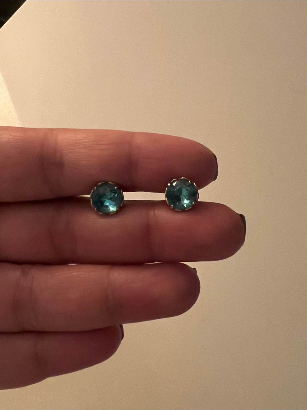 kate spade Teal Crystal Stud Earrings